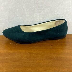 Baodexin Green Minimalist Flats with Suede Finish